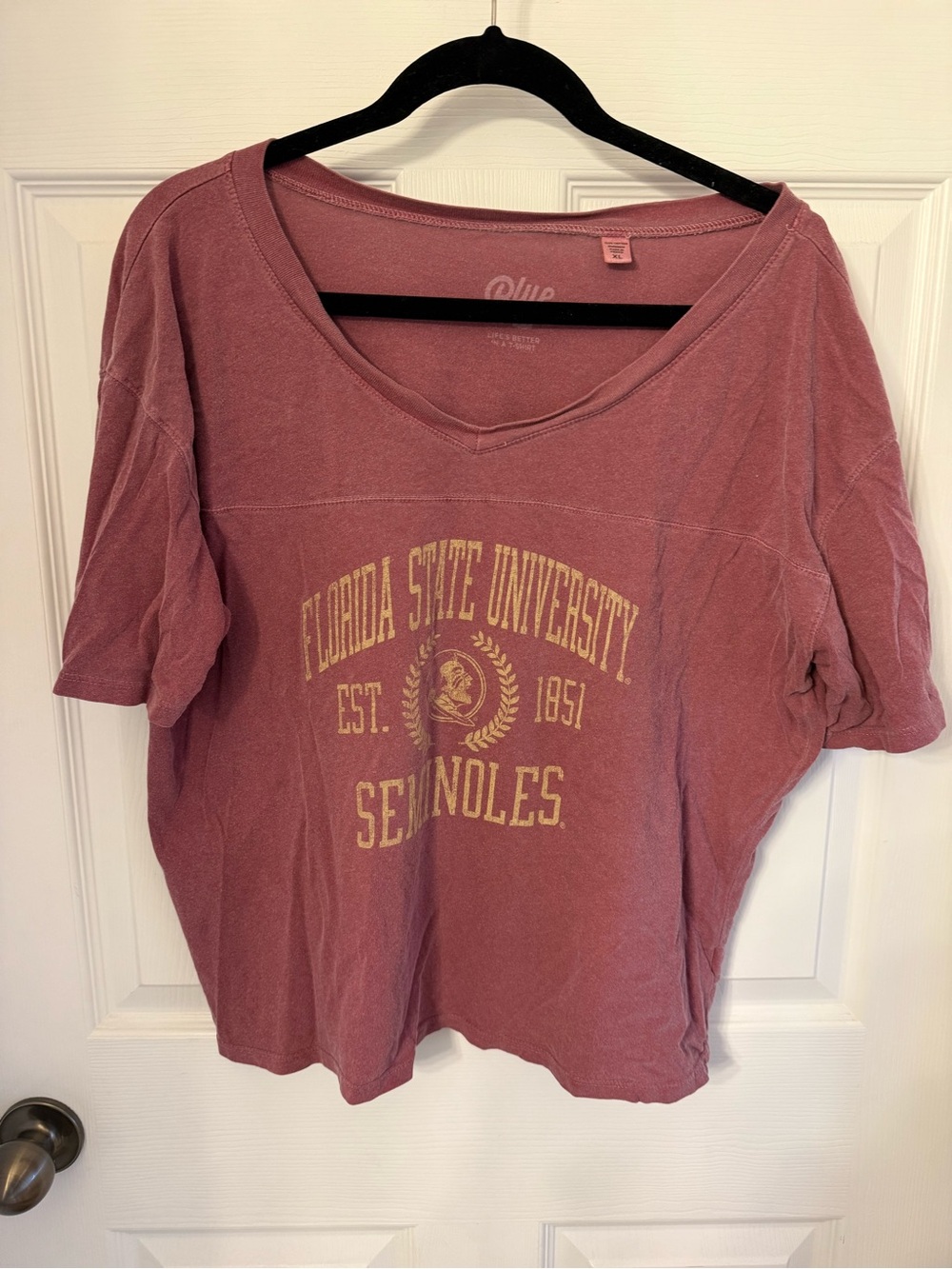 Blue 84 Florida State University Seminoles Garnet V‑Neck Tee sz XL